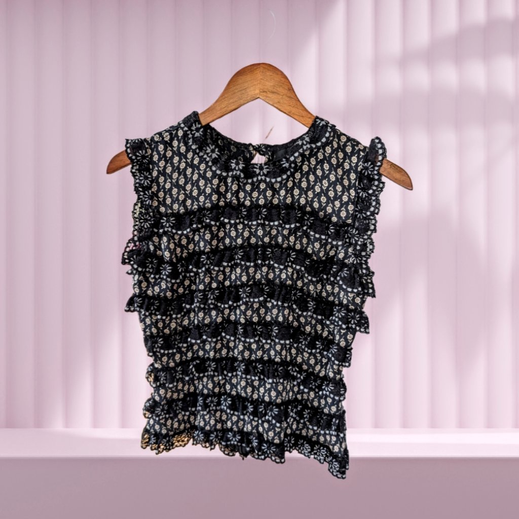 Vintage Anna Sui Tiered Lace Top